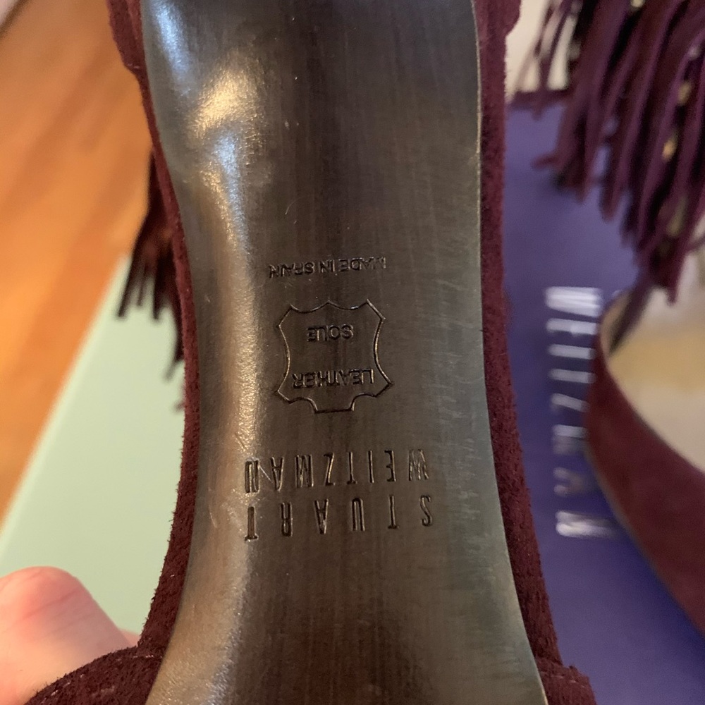 NEW Stuart Weitzman Fringelica Suede Pumps - Picture 13 of 13